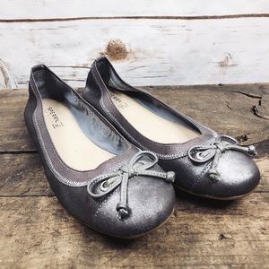 Sperry Top Sider Elise metallic silver ballet flat